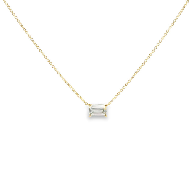 Yellow Gold Diamond Solitaire Necklace
