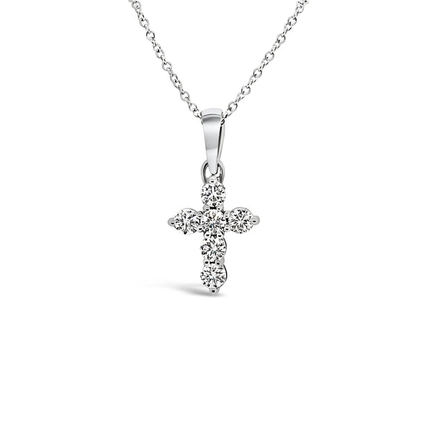 White Gold Diamond Cross Pendant