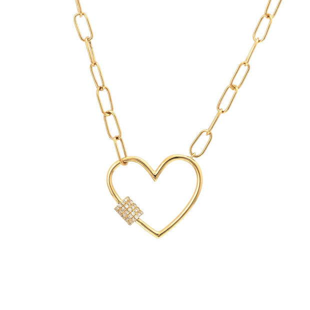 Yellow Gold Diamond Heart Necklace