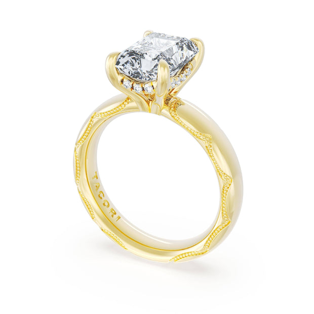 Lab Grown Radiant Cut Yellow Gold Diamond Tacori Engagement Ring