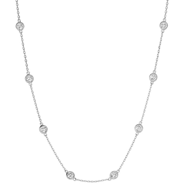 White Gold Diamonds By The Yard 20" Necklace