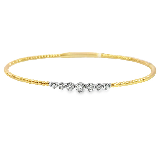 Yellow and White Gold Diamond Bangle Bracelet