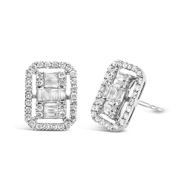 White Gold Diamond Fashion Stud Earrings