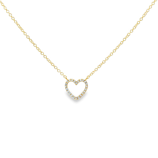 Yellow Gold Diamond Heart Fashion Necklace