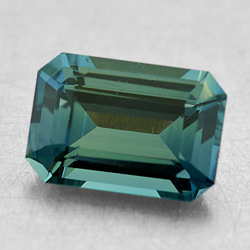 Loose Light Greenish-Blue Emerald Cut Sapphire