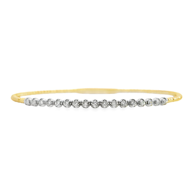 Yellow/White Gold Diamond Bangle Bracelet