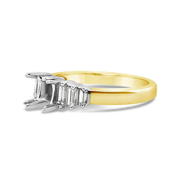 Yellow/White Gold Diamond Engagement Ring