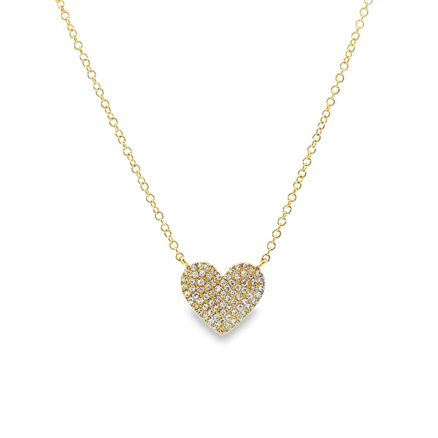 Yellow Gold Diamond Heart Neckalce