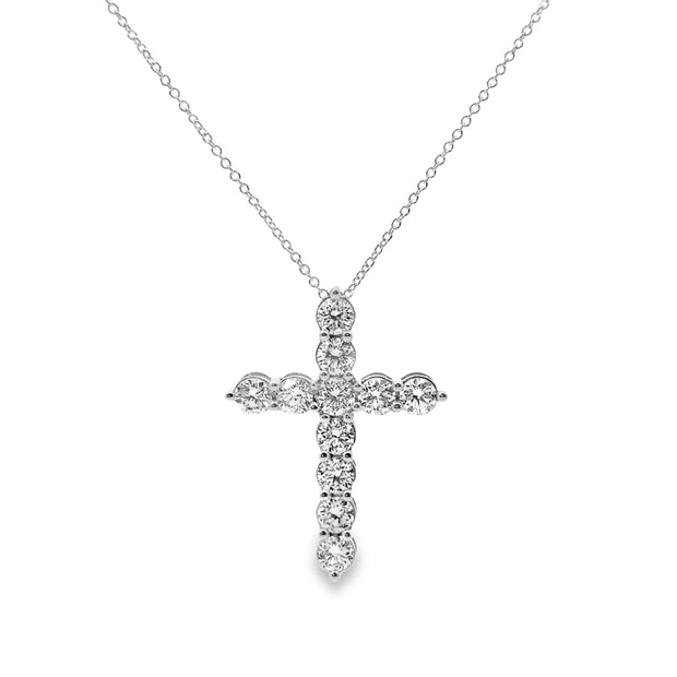Lab Grown White Gold Diamond Cross Pendant