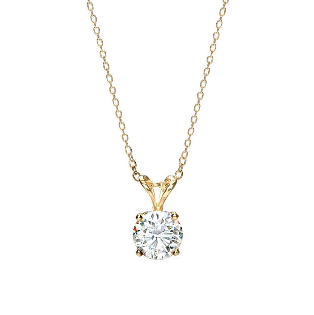 Lab Grown 1.06 Ct. Yellow Gold Diamond Solitaire Pendant