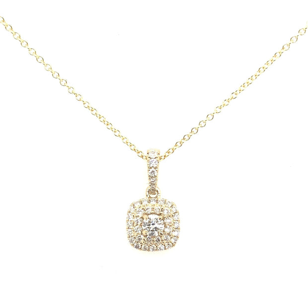 Forevermark 0.33 Cttw. Yellow Gold Diamond Halo Pendant