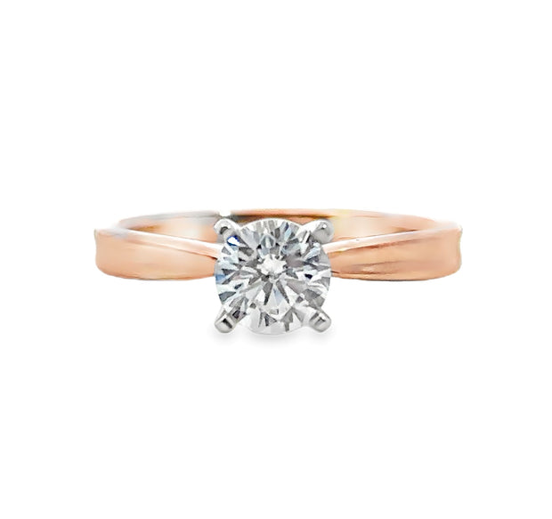 Rose & White Gold Solitaire Engagement Ring