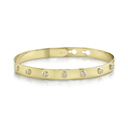 Shy Creation Yellow Gold Diamond Bangle Bracelet
