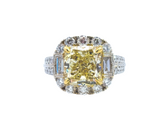 White/Yellow Gold Fancy Yellow Diamond Halo Ring