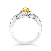 White/Yellow Gold Fancy Yellow Diamond Halo Ring