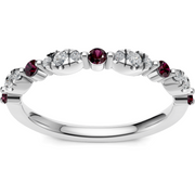 IMAGINE Garnet and Diamond Wedding Band