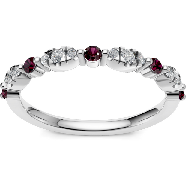 IMAGINE Garnet and Diamond Wedding Band