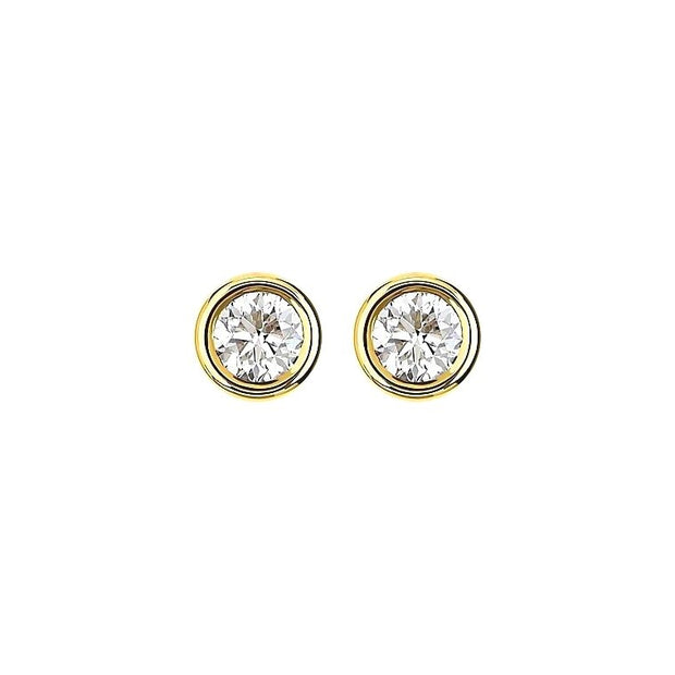 0.19 Cttw. Yellow Gold Diamond Solitaire Earrings
