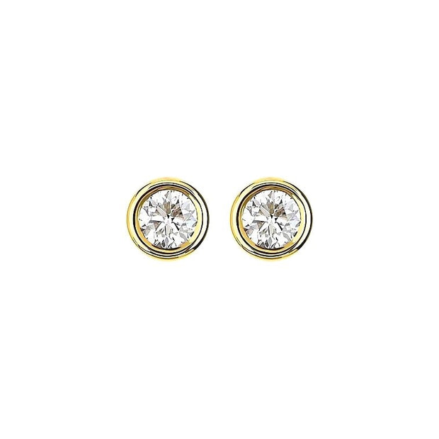 0.19 Cttw. Yellow Gold Diamond Solitaire Earrings