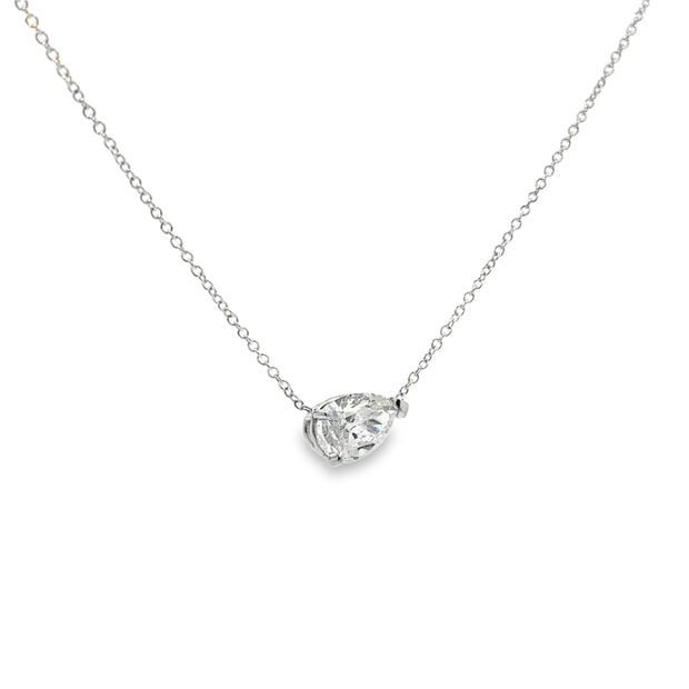 White Gold Diamond Solitaire Necklace