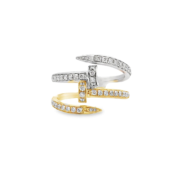 White and Yellow Gold Diamond Fashion Ring