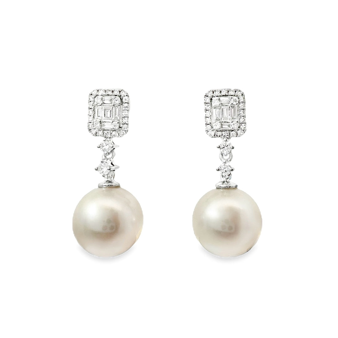 [LLOYD] 韓国アクセ☆Hammer texture pearl drop G&S earrings GPE82 925 Sterling Silver Classic French Emerald Cultured