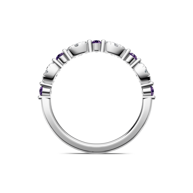 IMAGINE Amethyst and Diamond Wedding Band