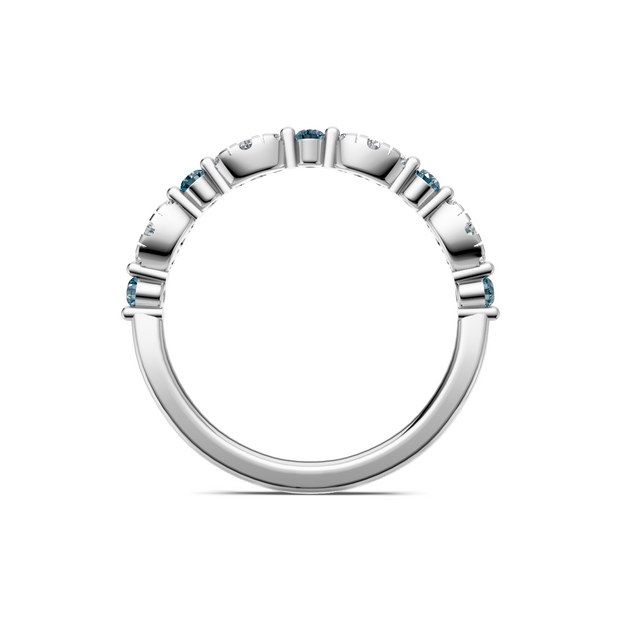 IMAGINE London Blue Topaz and Diamond Wedding Band