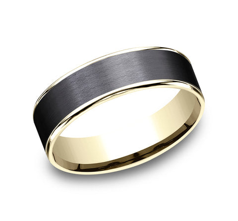 Benchmark Yellow Gold/Titanium Men's Wedding Band