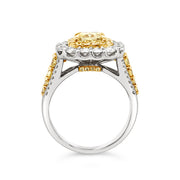 White/Yellow Gold Fancy Yellow Diamond Halo Ring