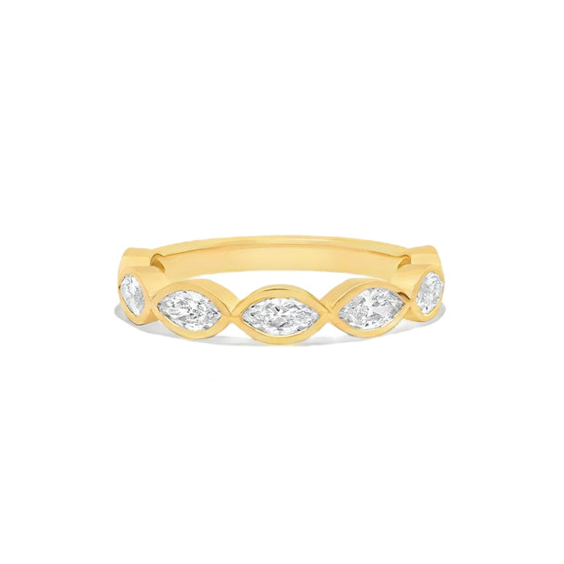 Yellow Gold Bezel Set Diamond Wedding Band