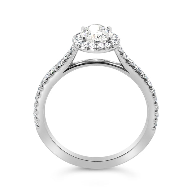 Forevermark Paltinum Oval Diamond Halo Engagement Ring