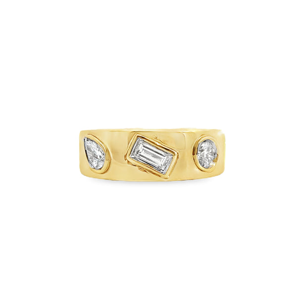 Yellow Gold Multi-Shape Diamond Band