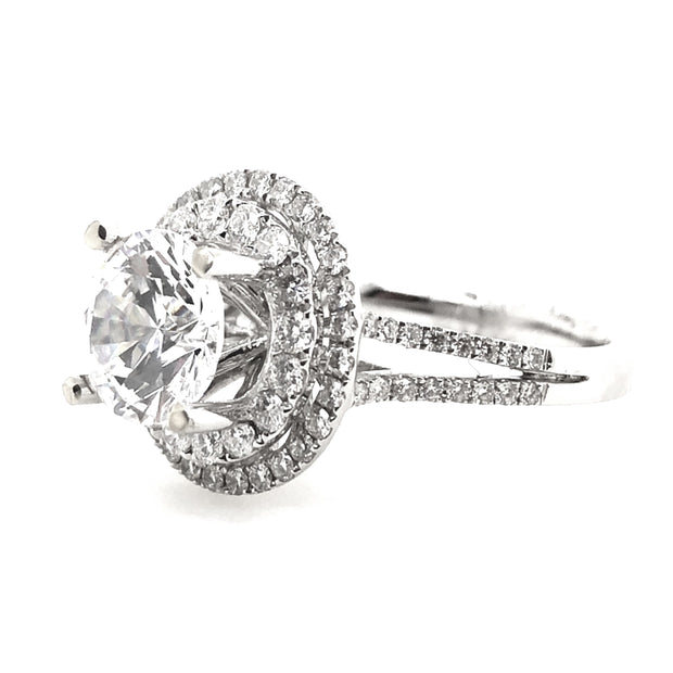 White Gold Halo Engagement Ring