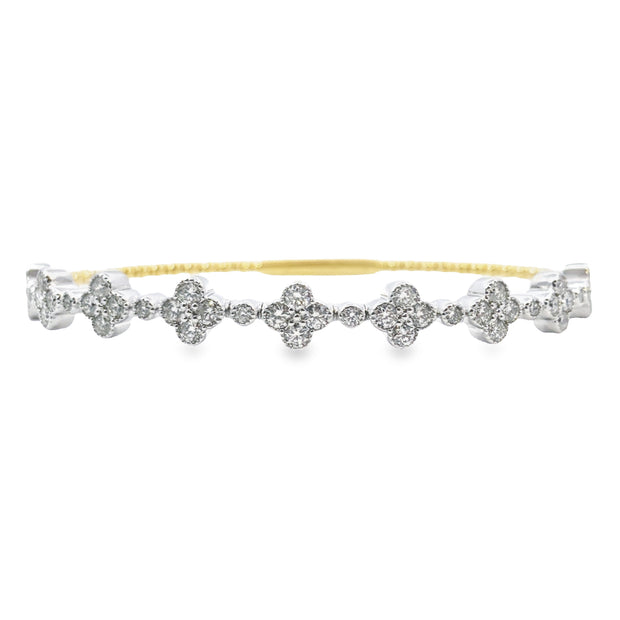 Yellow/White Gold Diamond Bangle Bracelet