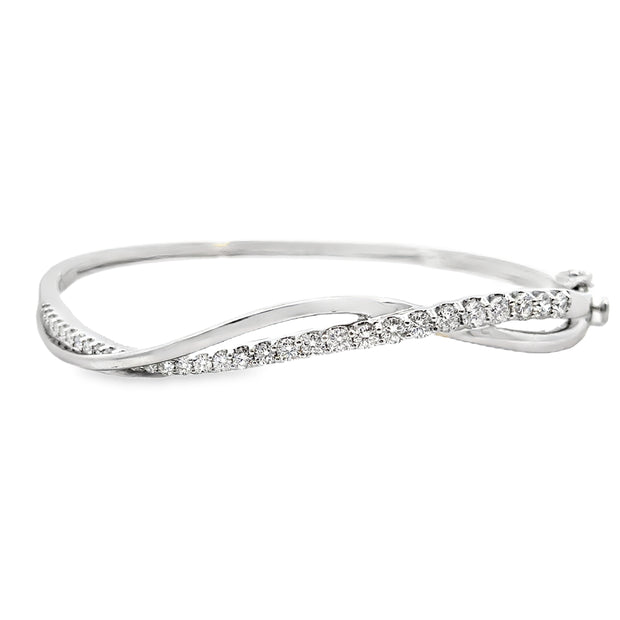 White Gold Diamond Bangle Bracelet
