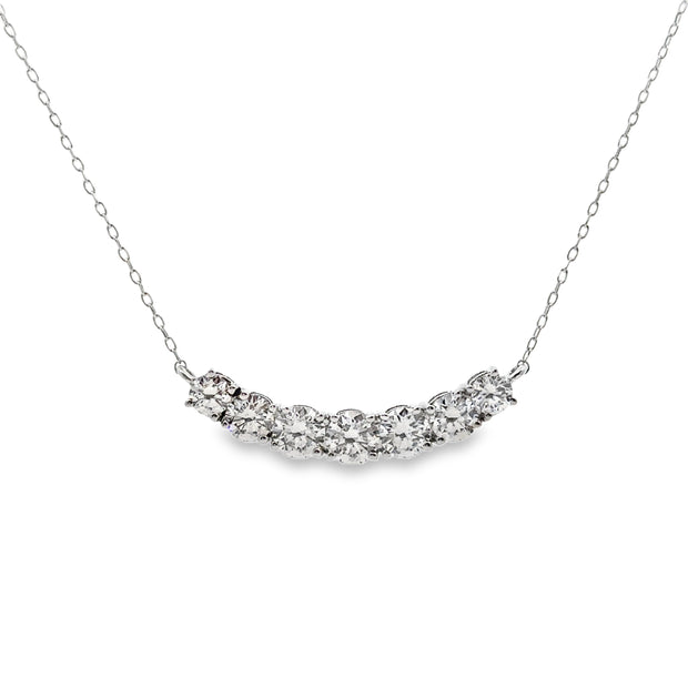 Lab Grown White Gold Diamond Smile Necklace