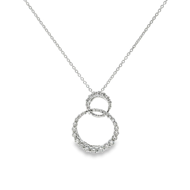 Platinum Double Circle Diamond Pendant