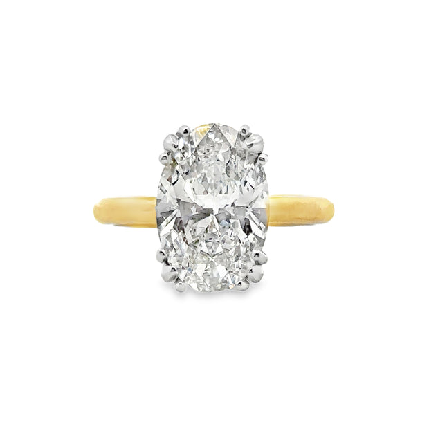 Lab Grown Oval Shape Yellow Gold and Platinum Tacori Diamond Engagement Ring