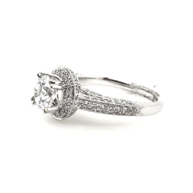 White Gold Halo Engagement Ring