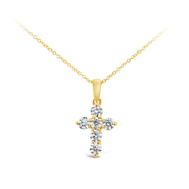 Yellow Gold Diamond Cross Pendant