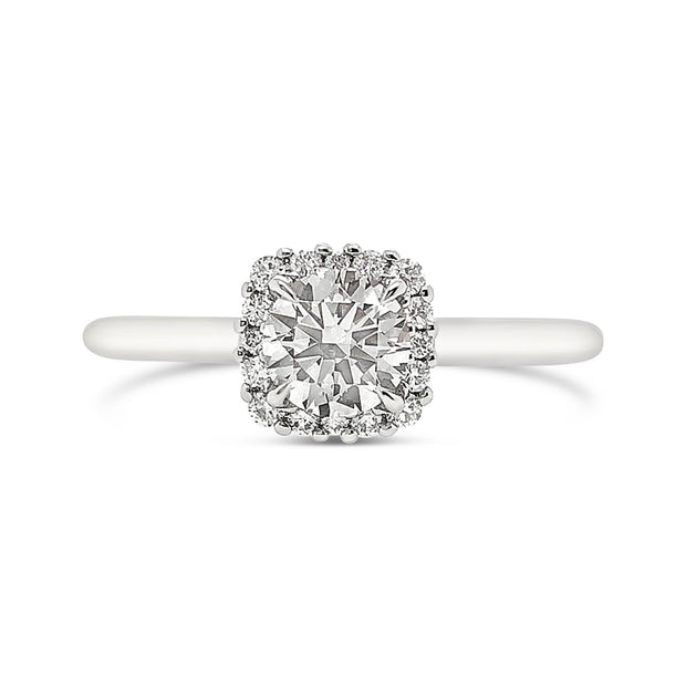 Lab Grown Platinum Diamond Halo Engagement Ring