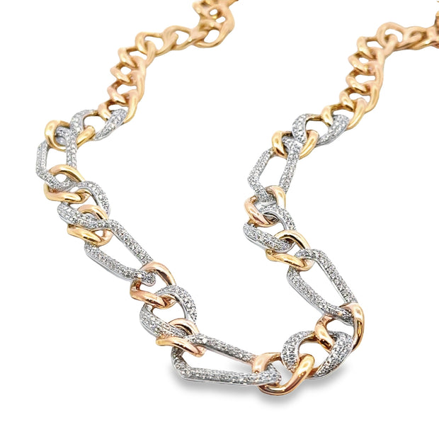 Yellow and White Gold Diamond Fashion Necklace