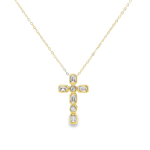 Yellow Gold Diamond Cross Pendant
