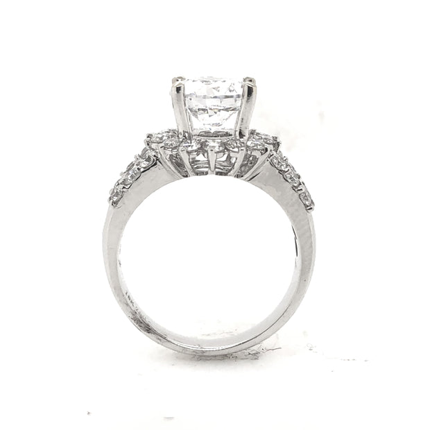 White Gold Halo Engagement Ring