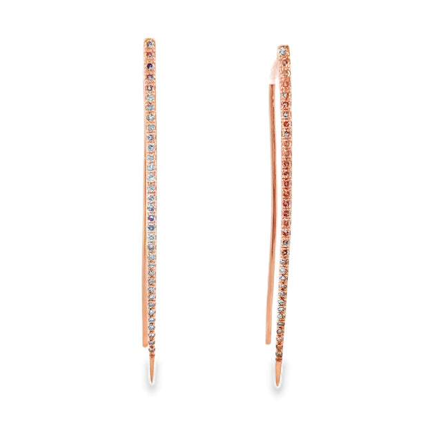 Rose Gold Diamond Dangle Earrings
