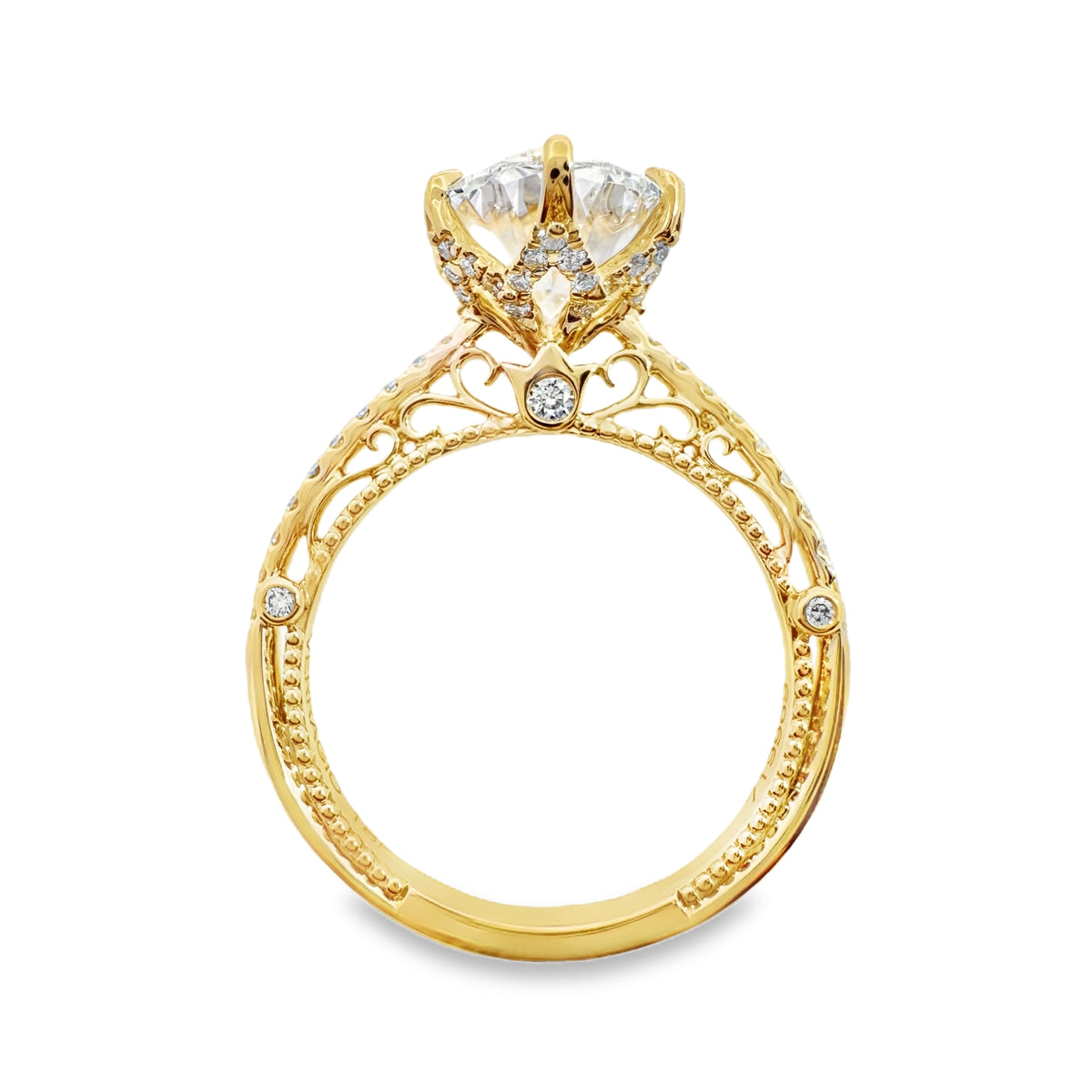 Lab Grown Yellow Gold Oval Shape Diamond Verragio Engagement Ring