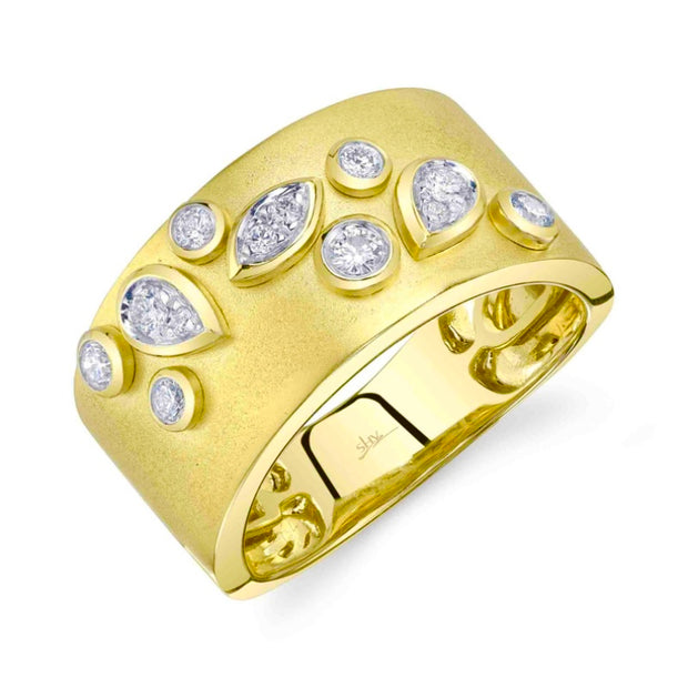 Shy Creation Yellow Gold Multi-Shape Diamond Fashion Band