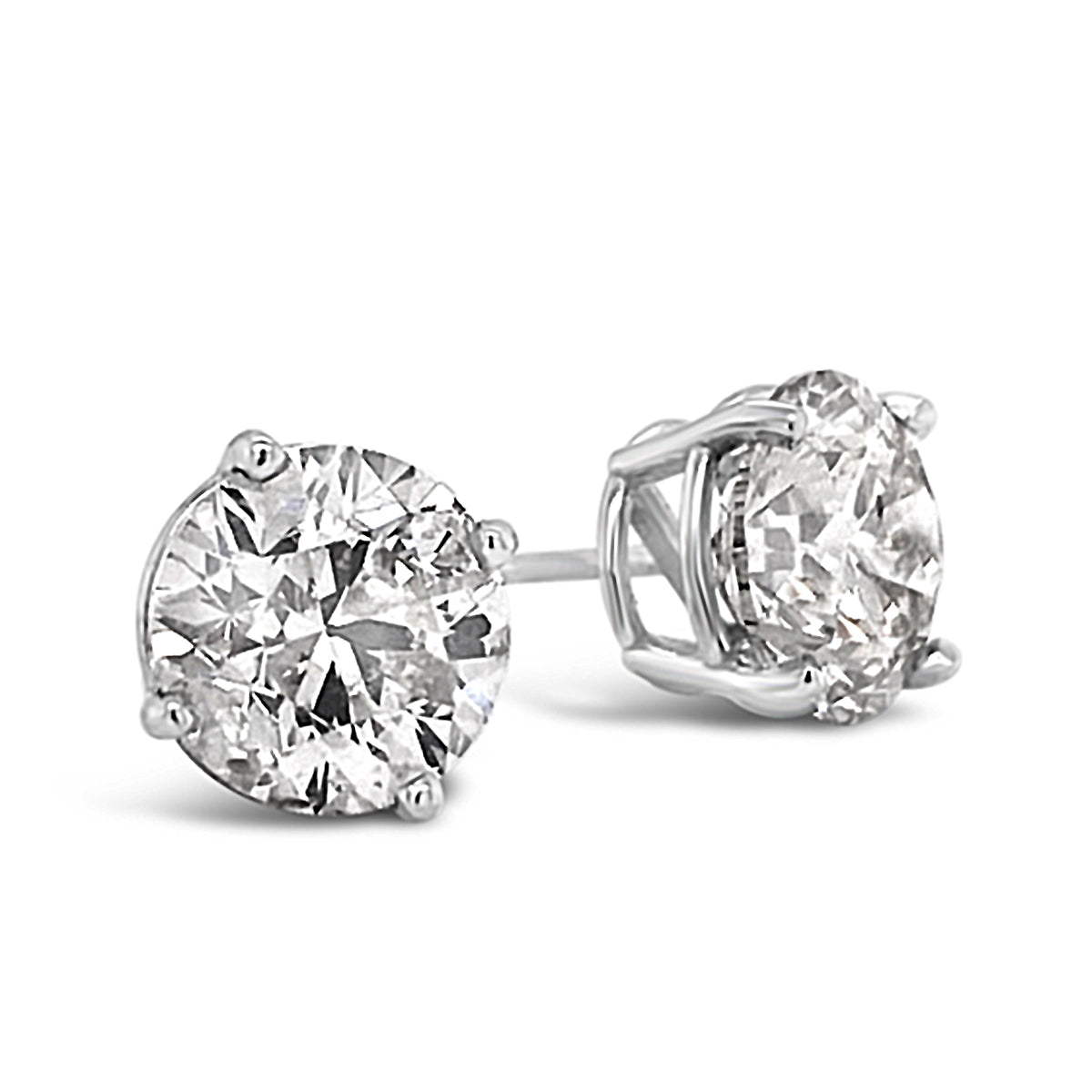 2.04 Cttw. White Gold Diamond Solitaire Earrings