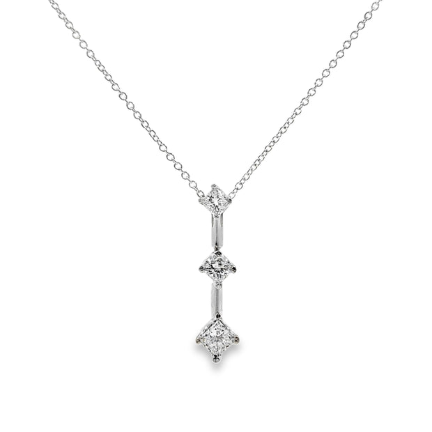 White Gold Three Stone Diamond Fashion Pendant